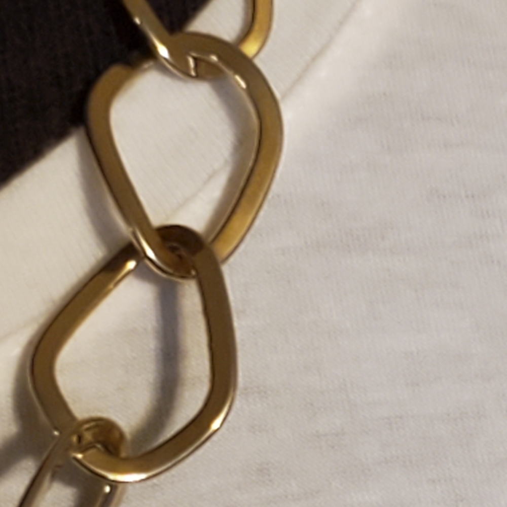 Etienne Aigner goldtone bold link chain necklace 18 1/2 to 22 inches - Picture 7 of 8